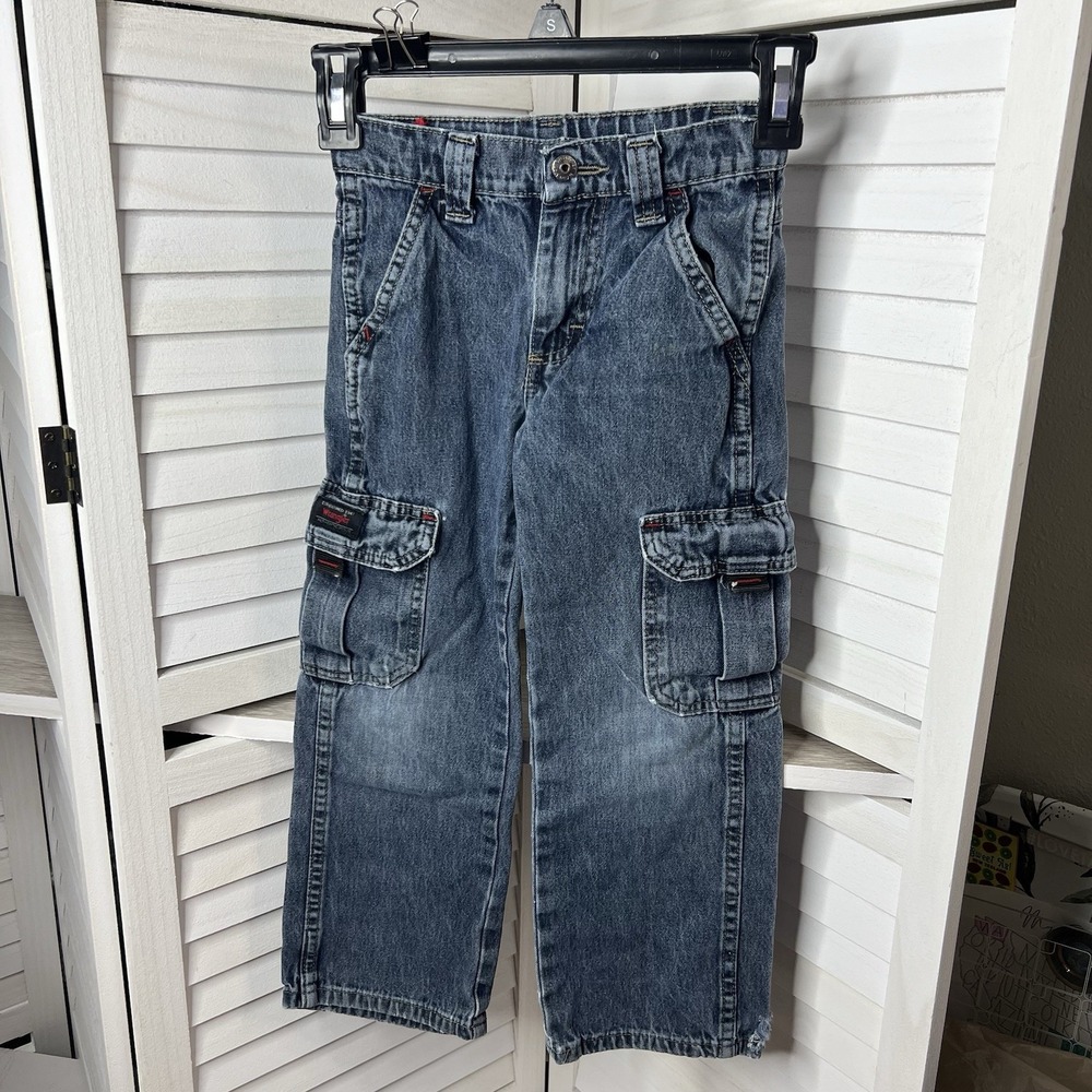 Authentic Issue Wrangler Boys Jeans Blue Size‎ 6 Slim **Distressed- Read